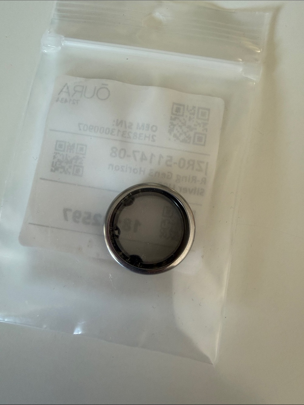 Oura Gen 3 Horizon Silver Ring Size 8
